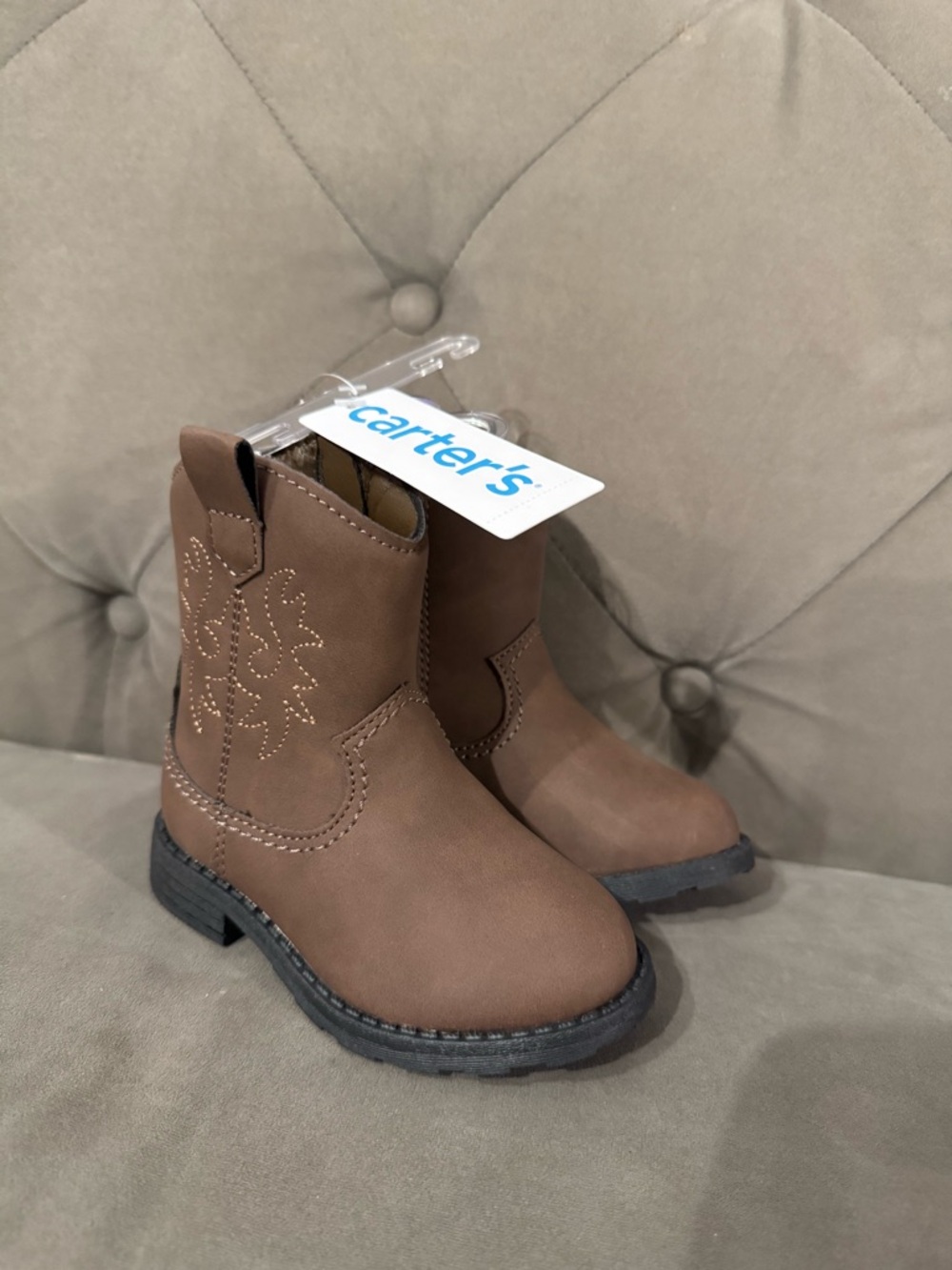 Carter's Brown Kids Pull-On Western Boots